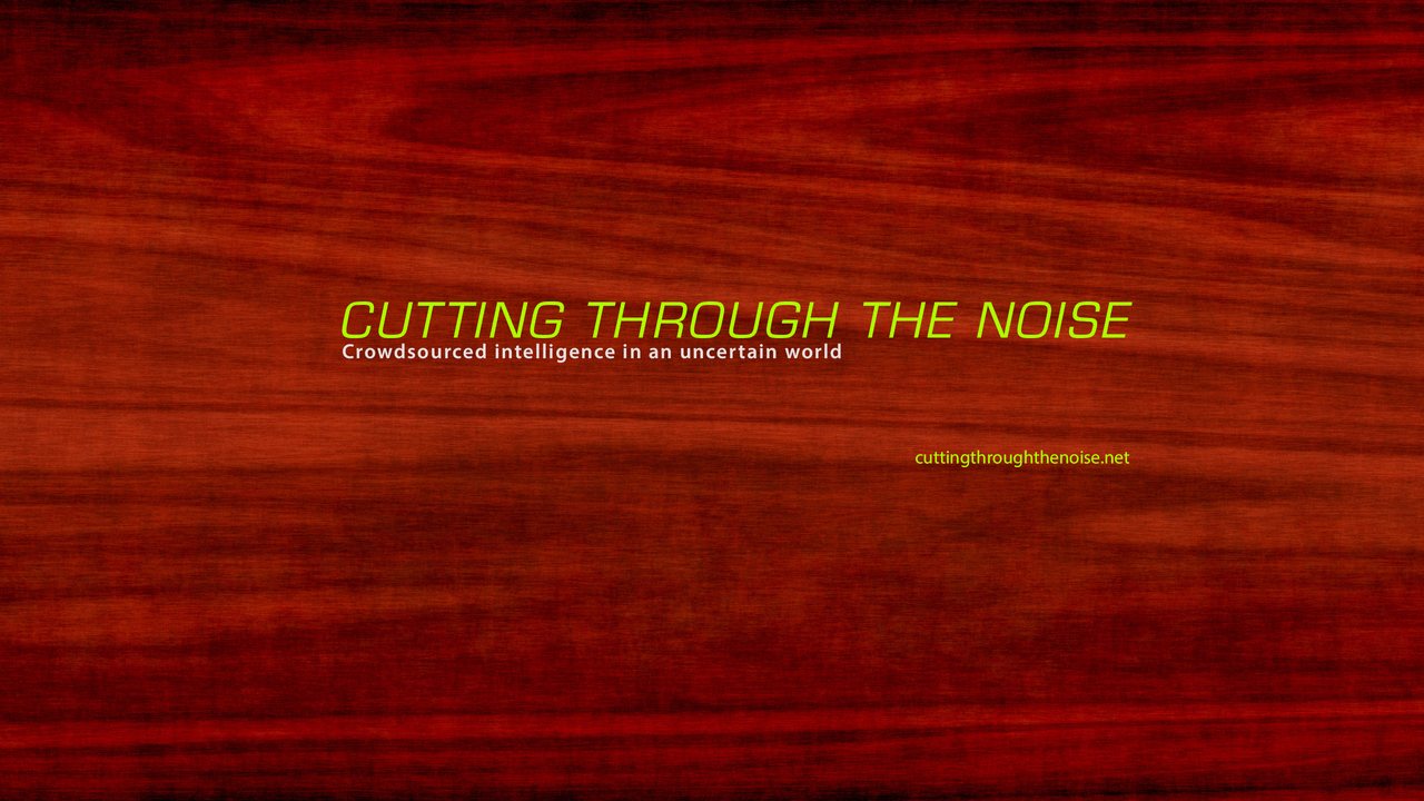 Cutting Through the Noise YouTube banner on red wood